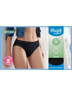Dámske nohavičky sloggi 24/7 Cotton Lace Tai - čierne - SLOGGI