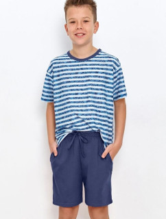 Chlapčenské pyžamo pre staršie Noah modré s pruhmi