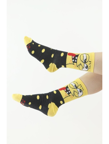 Veselé ponožky Face žluté