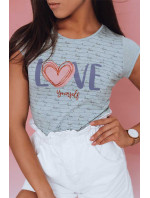 Dámske tričko LOVE YOURSELF mint Dstreet RY1841