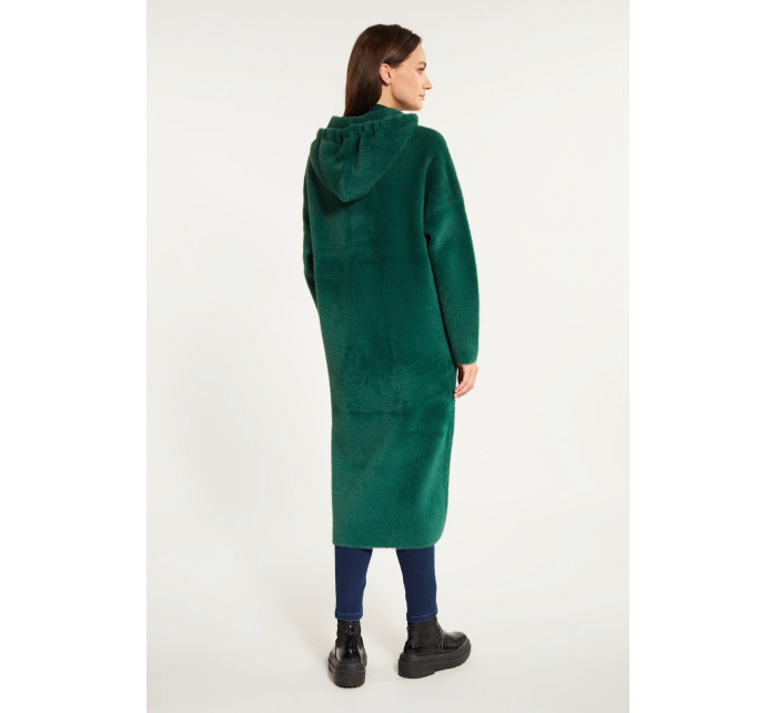 Monnari Cardigans Dlhý dámsky kabát s kapucňou Bottle Green