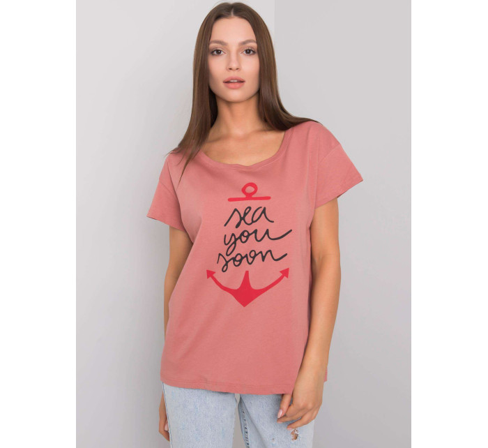 Prašné ružové tričko s nápisom