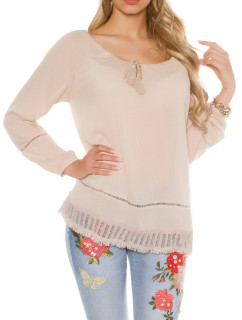 Trendy summer shirt with lace