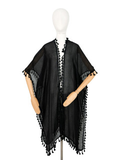 Art of Polo Poncho sz23181-4 Black