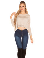 Sexy KouCla Crop sweater with rhinestones