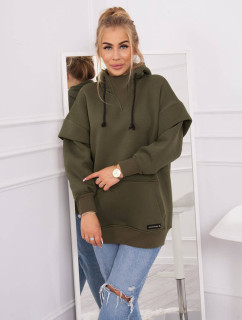 Zateplená halenka s model 18749388 rolákem khaki barvy - K-Fashion