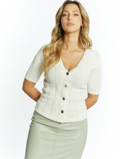 Dámsky sveter s krátkym rukávom SWE0620 White - Monnari