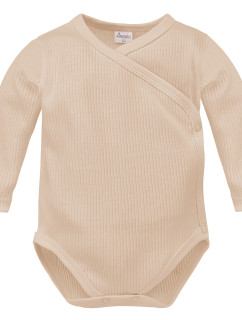 Pinokio Lovely Day Béžové zavinovacie body LS Beige Stripe