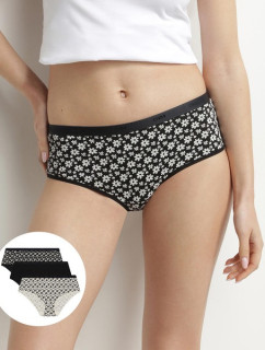 Dámske bavlnené nohavičky 3 ks DIM LES POCKETS COTTON BOXER 3x - DIM - čierna