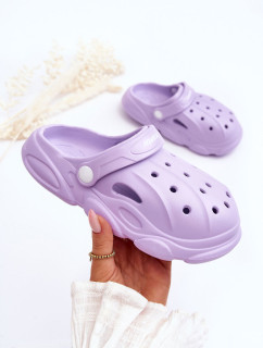 Dětské pěnové pantofle Crocs fialove Cloudy