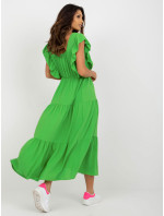 Svetlozelené šaty s volánom na leto