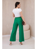 Viskózové široké zelené nohavice