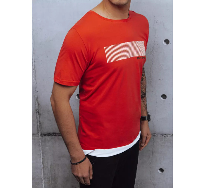 Červené pánske tričko Dstreet RX4651z s potlačou