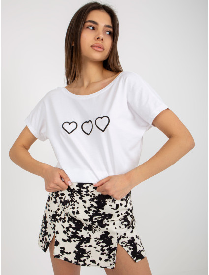 Čierno-biele dámske tričko s potlačou Amor RUE PARIS