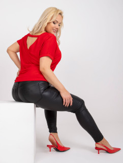 Basic červená plus size halenka z viskózy