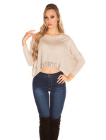 Sexy KouCla Crop sweater with rhinestones