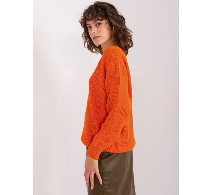 Oranžový dámsky oversize sveter