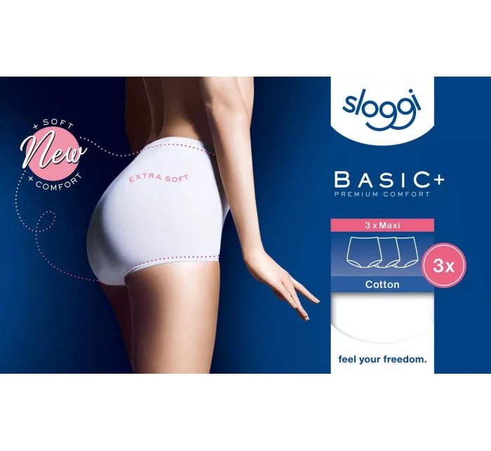 Dámske nohavičky loggi Basic+ Maxi 3P biele