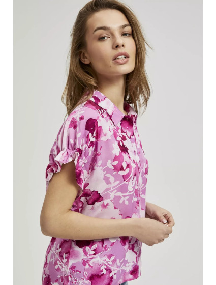 Dámske vzorované tričko MOODO - ružové