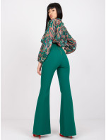 Zelené elegantné nohavice so záhybmi Salerno
