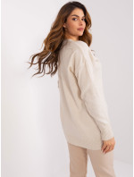 Svetlý béžový dámsky pletený sveter