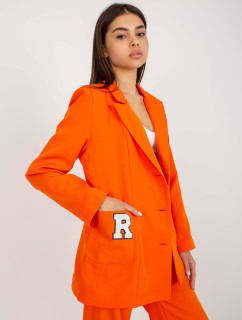 Oranžová oversize bunda s aplikáciami