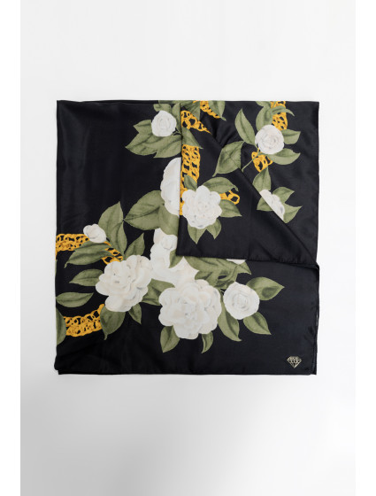 Monnari Šály a šatky Dámska šatka s kvetinovým vzorom Multi Black