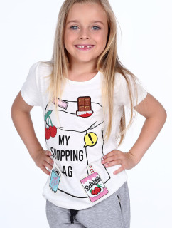 Dievčenské tričko s krémovými aplikáciami