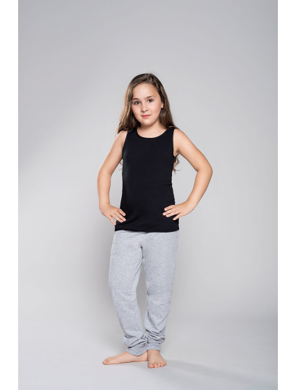 Dievčenské tričko Tola so širokými ramienkami - čierne