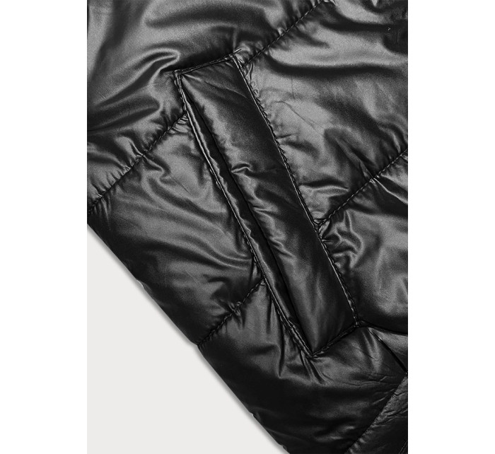 Krátká černá dámská bunda s stahovacími lemy model 19046699 - S'WEST
