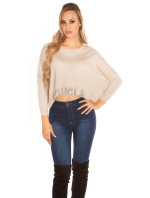 Sexy KouCla Crop sweater with rhinestones