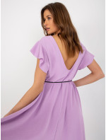 Svetlo fialové oversize šaty s volánom