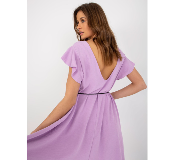 Svetlo fialové oversize šaty s volánom