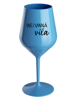 (NE)VINNÁ VÍLA - modrý nerozbitný pohár na víno 470 ml